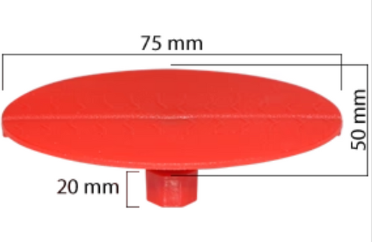 50 ventouses ovales 75 mm